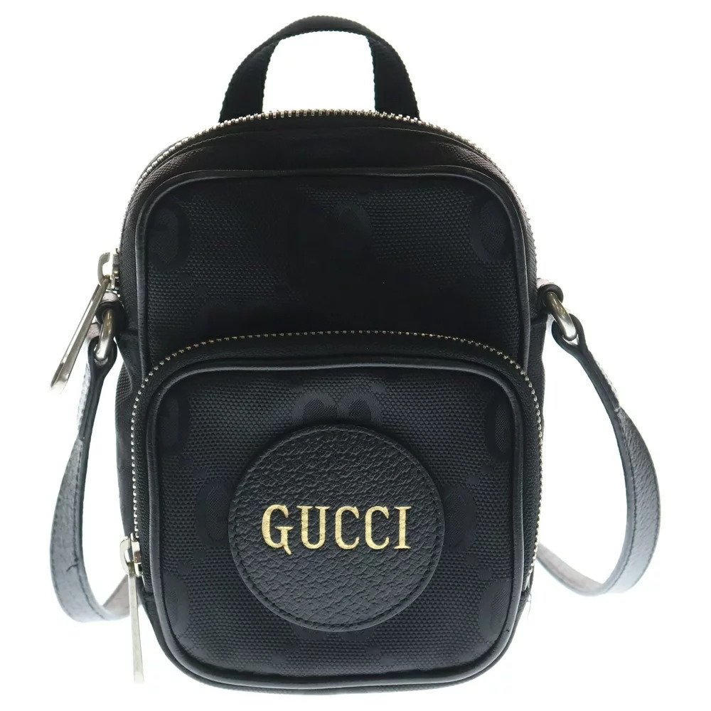 GUCCI Off the Grid GG Canvas Leather Shoulder Bag Black